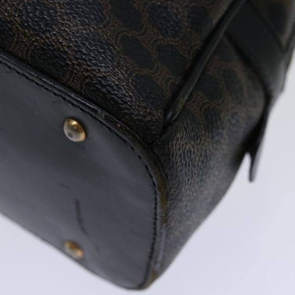 CELINE Macadam Canvas Hand Bag PVC Brown Black Auth bs12763 - Picture 15 of 16